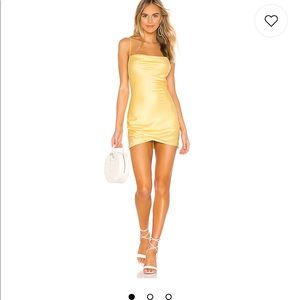 majorelle yellow satin dress